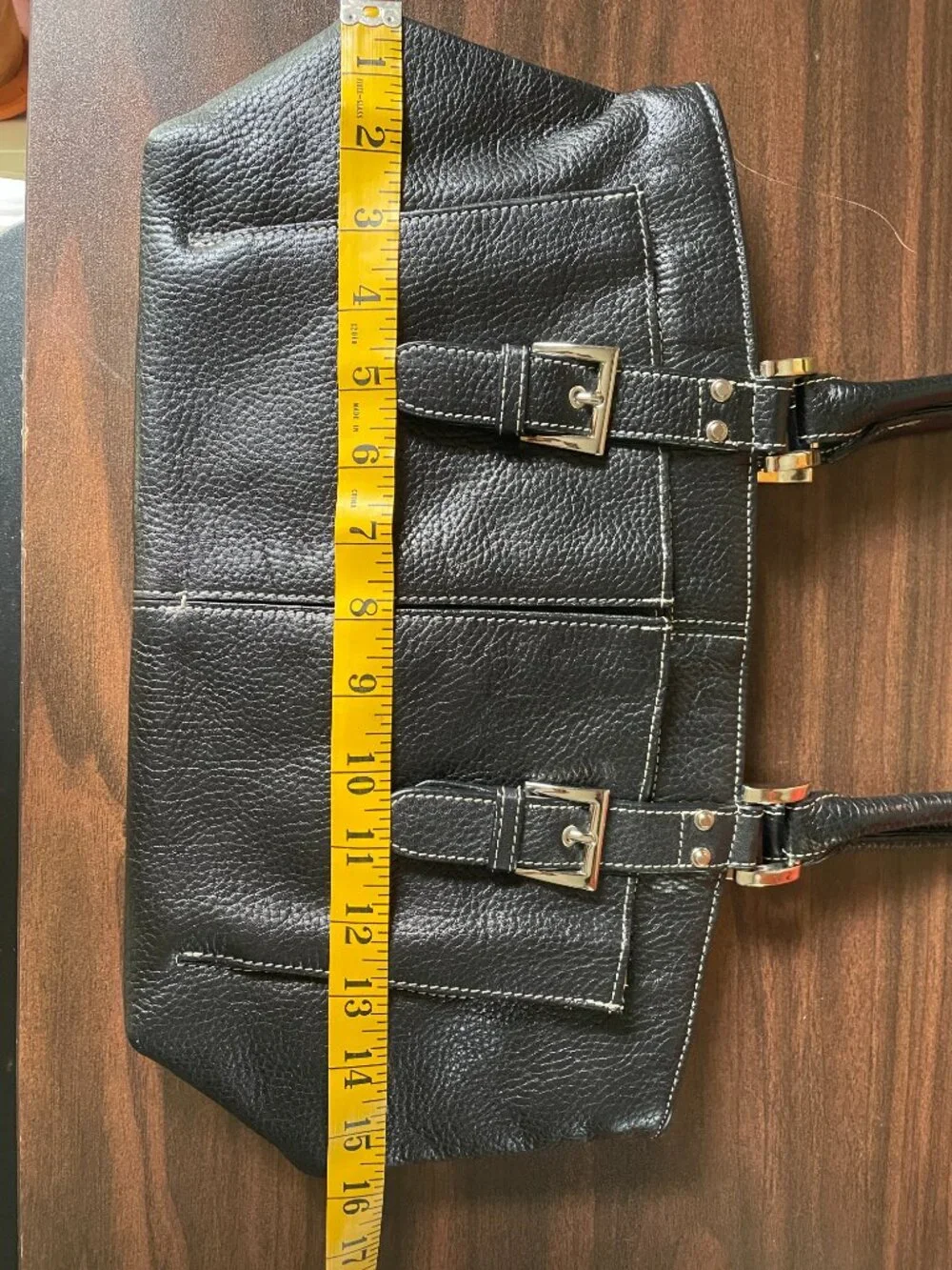 Tignanello Genuine Leather Pebbled Shoulder Handbag